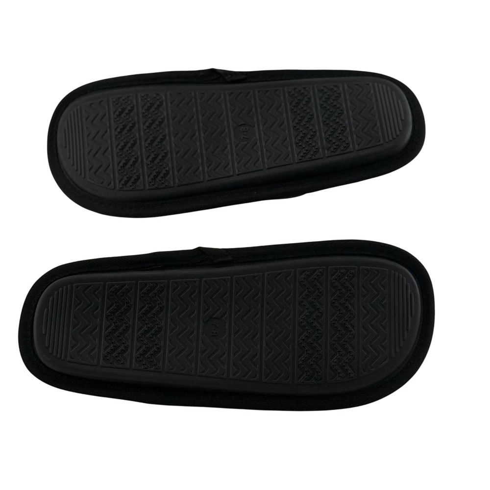 NEW George Mens 7-8 Slippers Black Scuff Textured House Shoes Cozy Loungewear - Picture 3 of 5